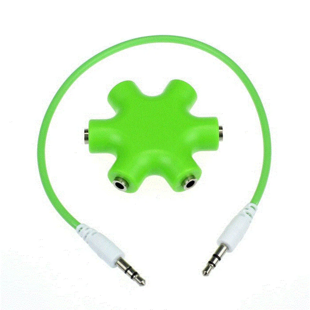 

Lightweight Multi Smartphone Splitter Headphone 5-Way Connector Travel Hub 3.5mm Durable