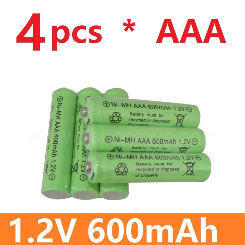 

4psc/lot High quality and high energy remote control toy rechargeable Ni MH rechargeable battery AAA 1.2V 600mAH