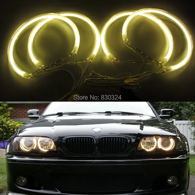 3000K Желтый Halo Кольцо для BMW E46 E39 E38 E36 CCFL ангельские глазки комплект с 4 ccfl кольцо