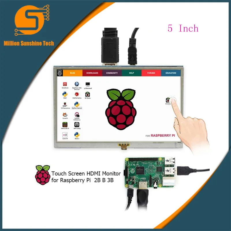 

5 inch LCD HDMI Touch Screen Display TFT LCD Panel Module 800*480 for Banana Pi Raspberry Pi 2 Raspberry Pi 3 Model B / B+