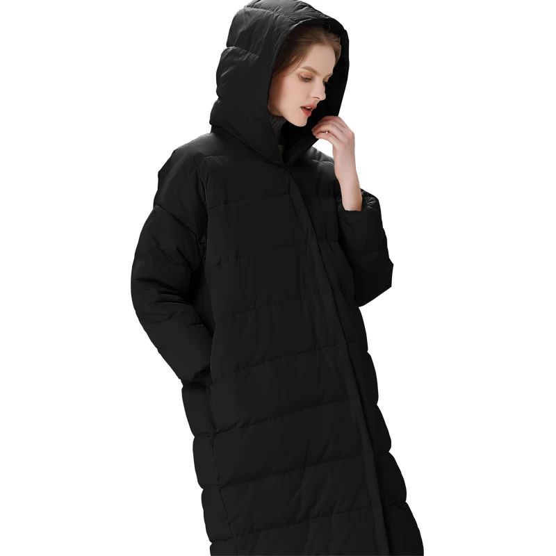 

Large size Down jacket Female Europe Long paragraph Loose 2019New Winter Coat Casual Straight Hooded Outerwear Women