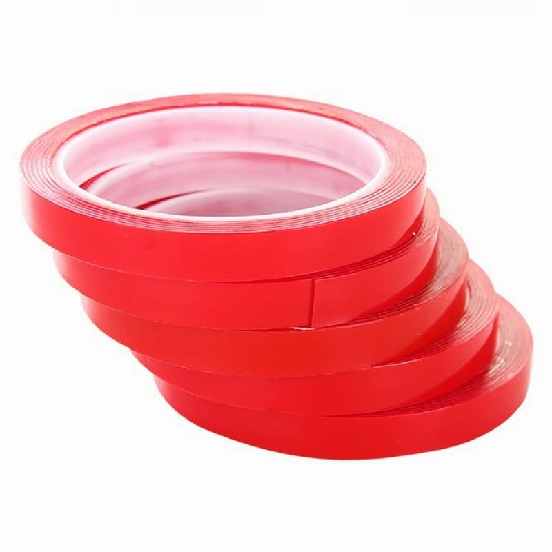 3mm/5MM/10MM*25M Red Transparent Silicone Double Sided Tape Sticker For Car High Strength No Traces Adhesive Sticker Living Good