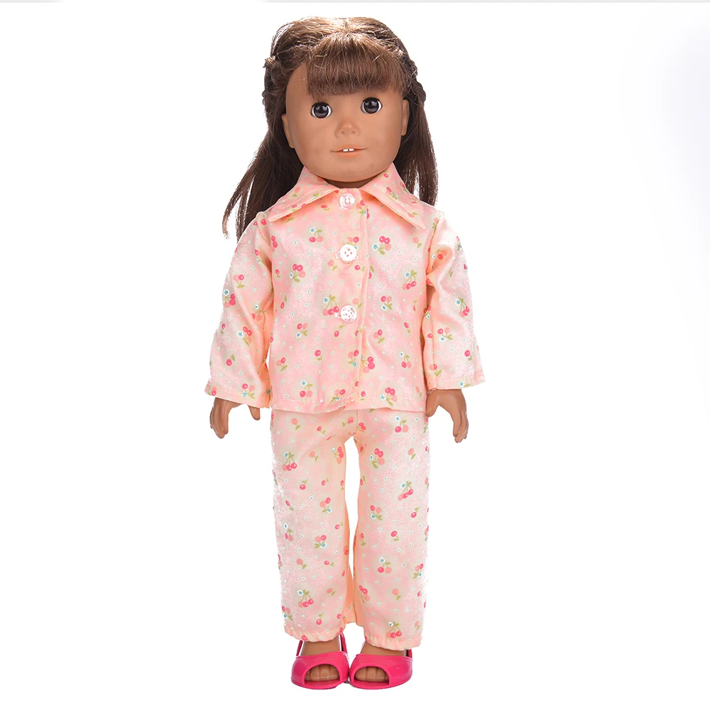 Luckdoll Кардиган пижамы костюм для 18 дюймов и 43 см американских кукол|Куклы| |