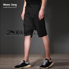 27-44 Мужская одежда GD стилист волос модные нестандартные штаны-шаровары Хип-хоп тонкие брюки плюс размер костюмы