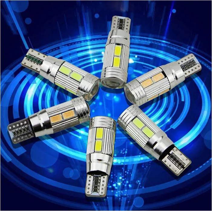 2 X Auto Car Light Bulb 5630 SMD 10 LED T10 W5W 12V Cold White Interior