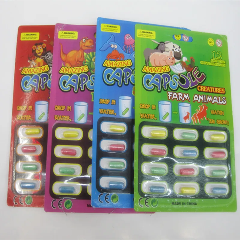 

12Pcs/set Magic Soft EVA Chidren Cognition Plaything Kids Cartoon Bath Toys Amazing Grow Capsule