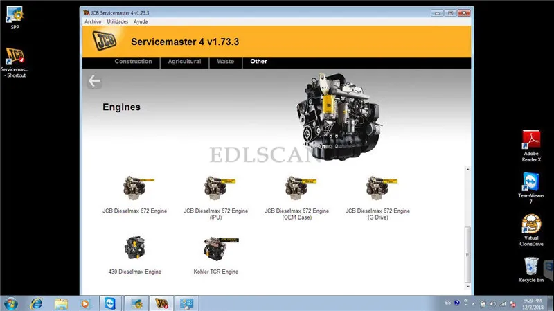 EDLSCAN электронный Сервис инструмент для JCB сельскохозяйственный трактор обработчик лопаты диагностический сканер