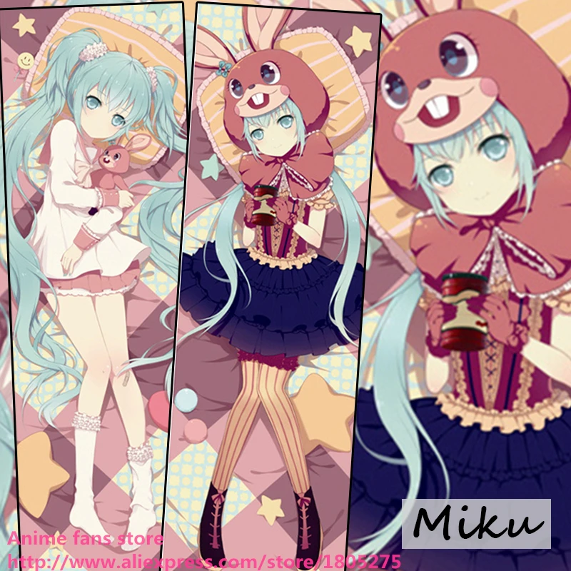 

Hot Japanese Anime Hatsune Miku Otaku lovely Pillowcase decorative Hugging Body Pillow Case Cover Bedding