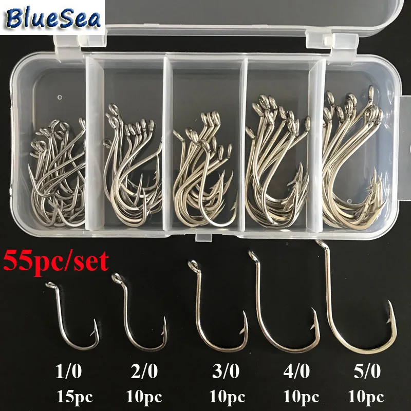 100 PCS SIZE #3/0 OFFSET STAINLESS STEEL MUSTAD 92554 HOOKS