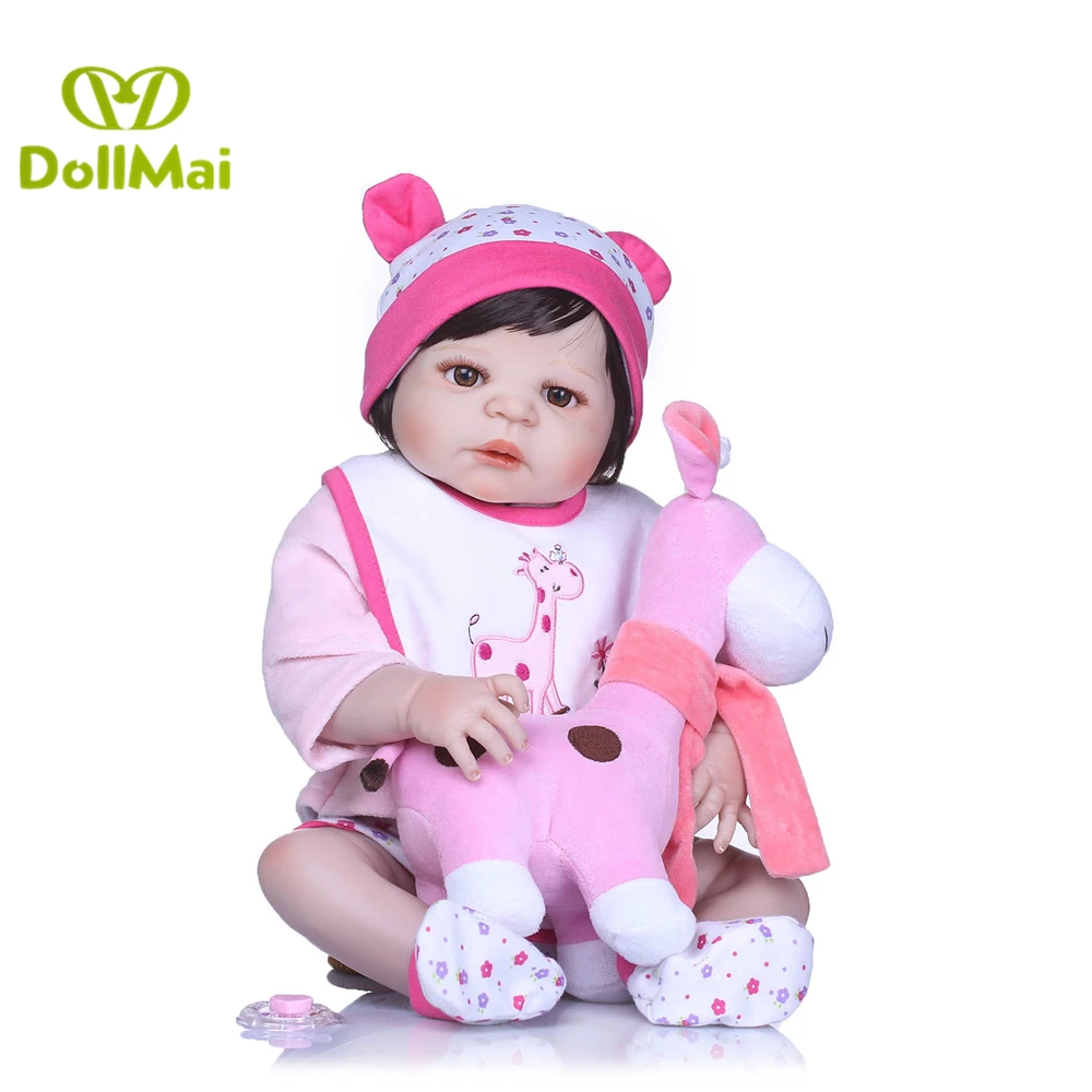 

55cm Full Silicone Body Reborn Baby Doll Toy Like Real babydoll 22inch Newborn Girl Princess bebes reborn Bathe Toy Kid Gift