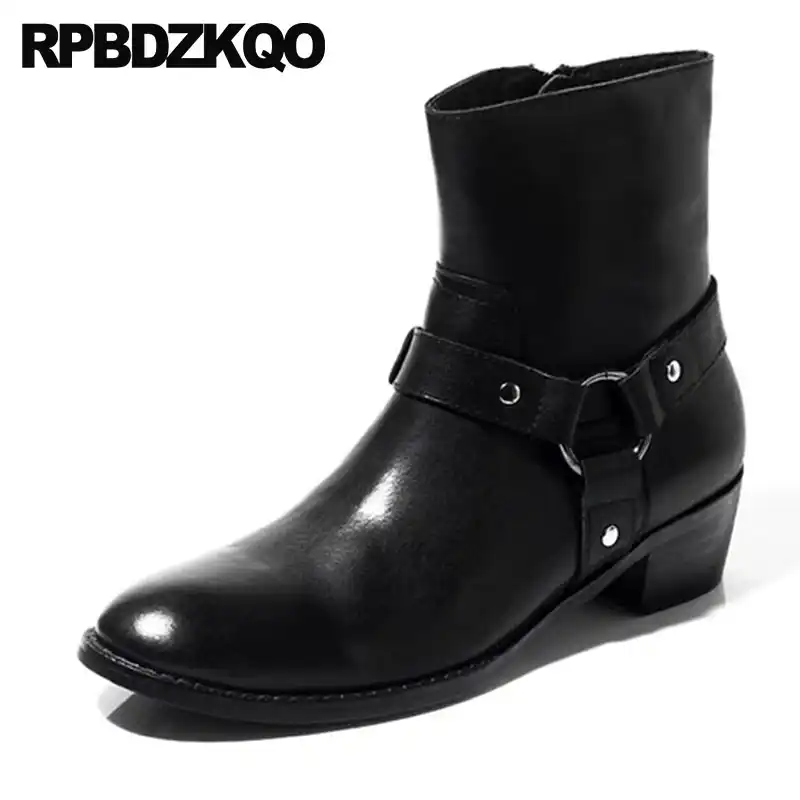 mens short black boots