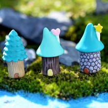 Bonsai azul decoração de jardim em miniatura para artesanato