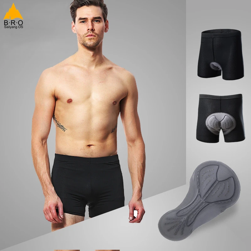 

2019 New Black Color Cycling Shorts Men Bicycle Cycling Comfortable Underwear 3D Silicone Sponge Padded Bike Cycling Underpants
