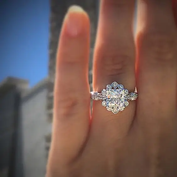 Женское Обручальное Кольцо из белого циркониевого камня с кристаллами, милое модное 925 Серебряное геометрическое кольцо на палец, винтажные Свадебные Кольца для женщин