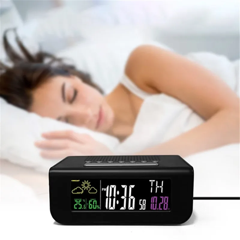 8 Languages SmartSet Wireless Digital Alarm Clock Weather Forecast