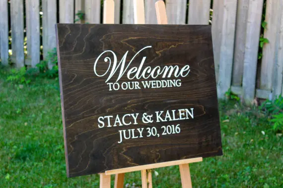 Welcome To Our Wedding Custom Wood Welcome Wedding Sign