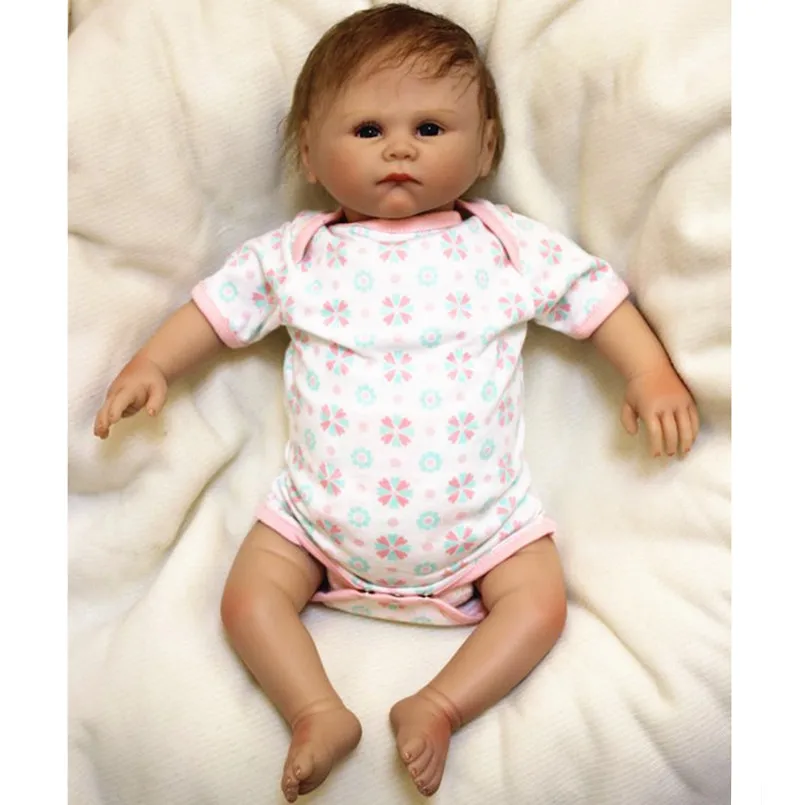 18 Inches Reborn Baby Doll Soft Vinyl Lifelike Newborn Baby Dolls for Girls Birthday Gifts,Handmade Cotton Body Lifelike Dolls