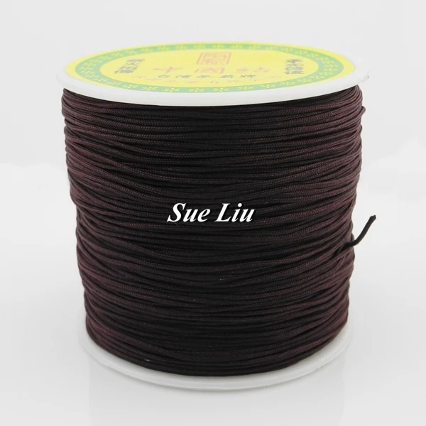 0,8 мм 49-цвет нейлоновый шнур нить китайский узел макраме шнур браслет плетеный шнур кисточки вышивка бисером нить-100 м/катушка - Цвет: Dk Brown CX738