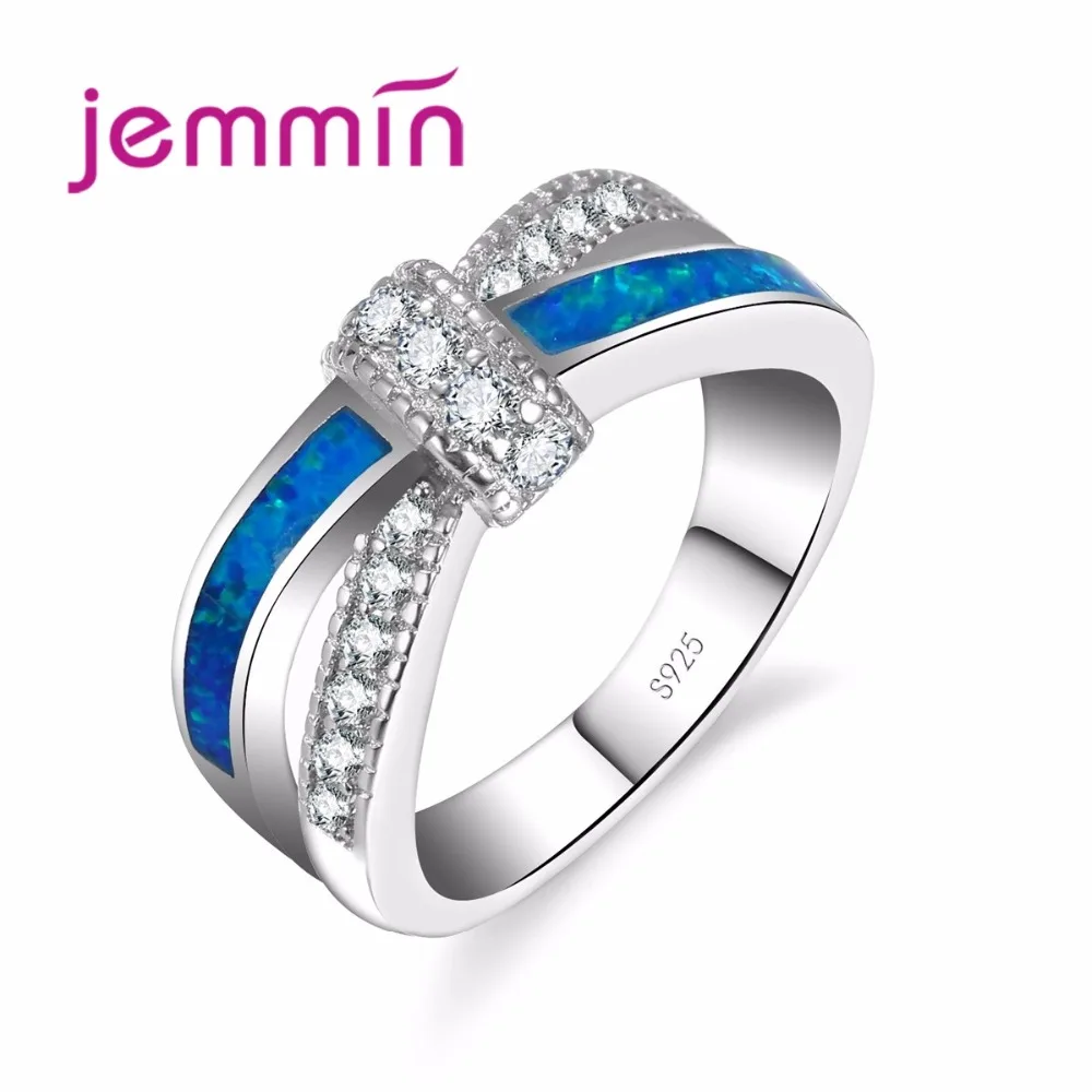 

Jemmin New Fashion 5 Colors AAA Opal 925 Sterling Silver Ring For Women Female Party Wedding Jewelry High Quality Gift