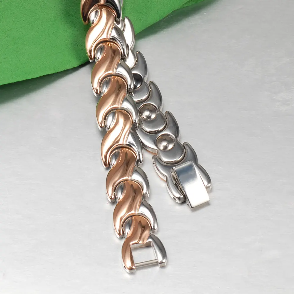 Ювелирные изделия Wollet 316L магнитный браслет из нержавеющей стали для мужчин и женщин 5 в 1 Инфракрасный германий турмалин Ион гематитовый магнит