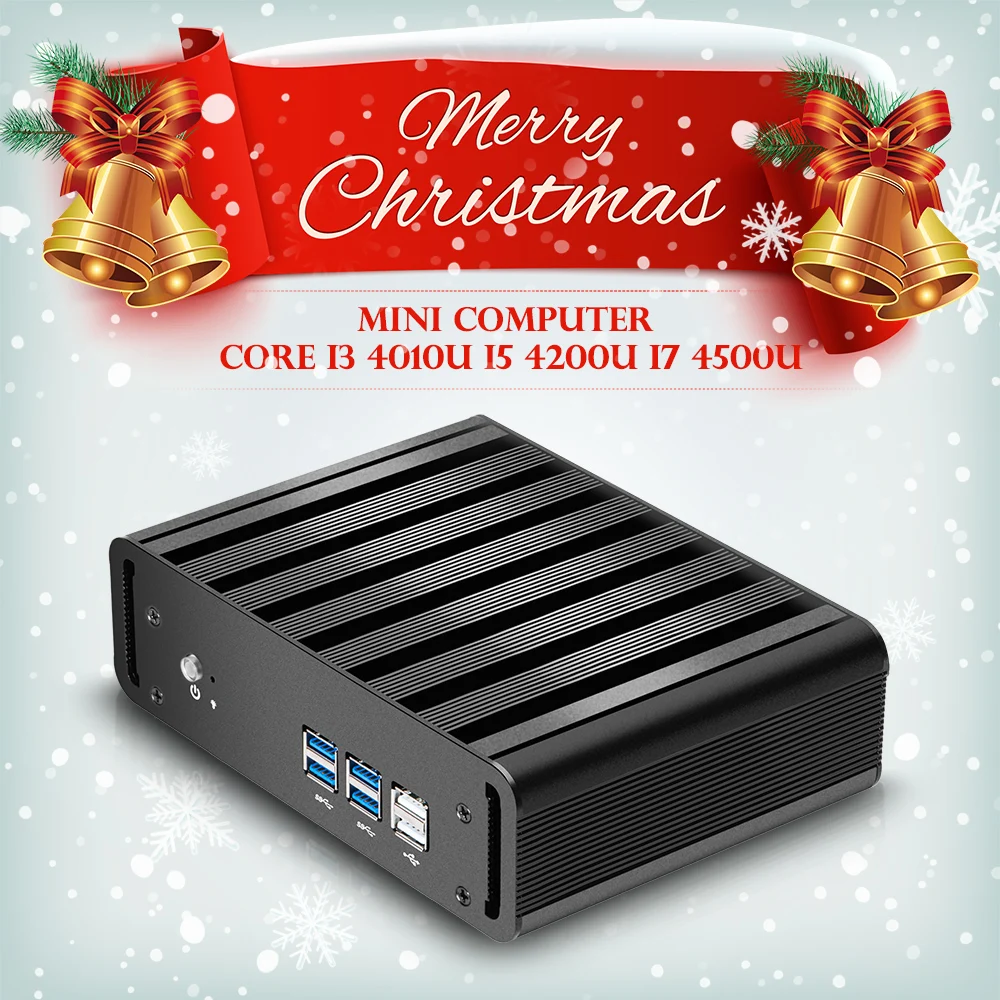 Mini Computer Fanless Mini PC Windows10 Core I3 4010U industrial PC Rugged PC Mini Computador