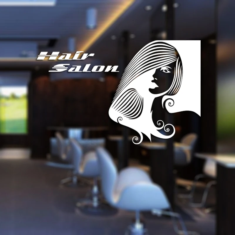 Hair Salon Sticker Beauty Salon Sex Girl Decal Haircut Posters Vinyl Wall Art Decals Decor Windows Decoration Mural M033