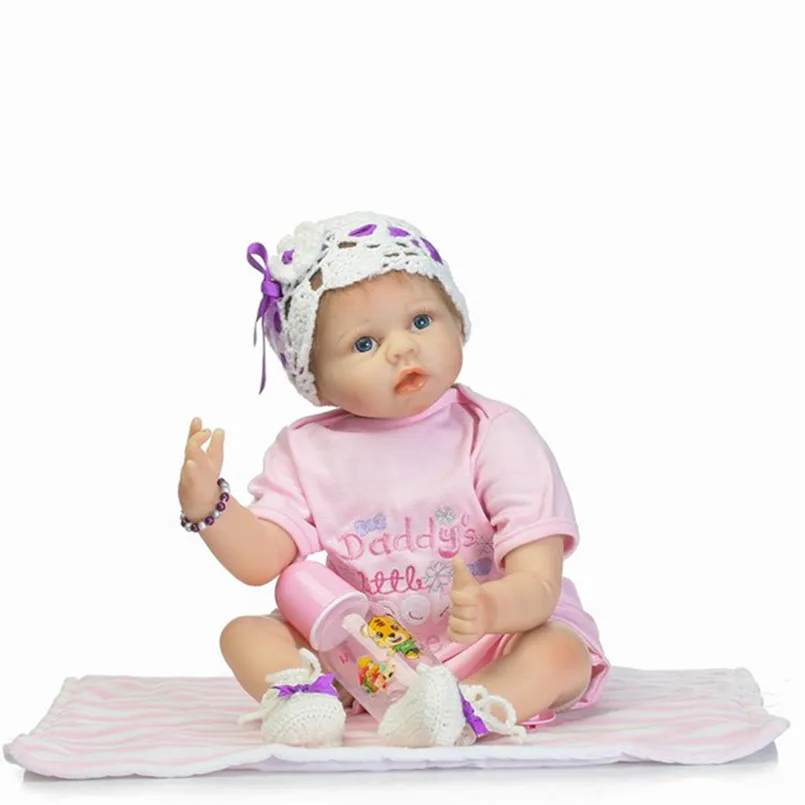 50CM Soft Body Silicone Reborn Baby Doll Toy For Girls Newborn Baby Birthday Gift To Child Bedtime Early Education Toy