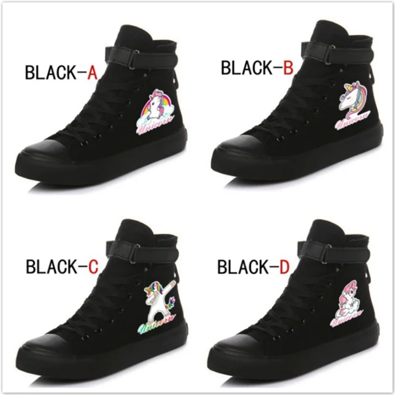 يونيكورن VelcroLace Hightop أحذية رياضية مريحة حذاء قماش النساء و الرجال Kpop أحذية أنيقة يونيكورن VelcroLace Hightop أحذية رياضية مريحة حذاء قماش النساء و الرجال Kpop أحذية أنيقة