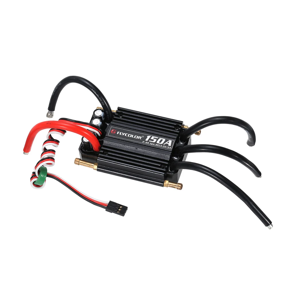 

Original Flycolor Waterproof 150A Brushless ESC Electronic Speed Controller with 5.5V/5A BEC for RC Boat