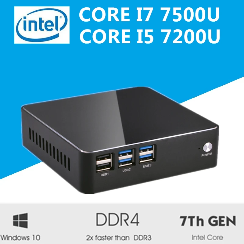 Eglobal Intel Core i7 7500U i5 7200U i3 7100U DDR4 Kaby Lake Мини компьютер неттоп микро ПК Windows 10 TV Box HTPC 300M
