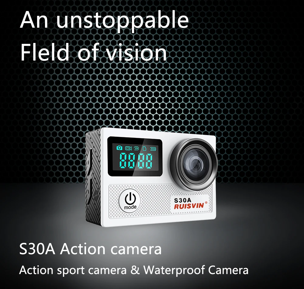 Оригинальная камера RUISVIN S30A 1080 P 60FPS 4 K wifi Full HD 2," lcd Экшн-камера 30 м Водонепроницаемая камера для дайвинга Ультра HD Спортивная камера