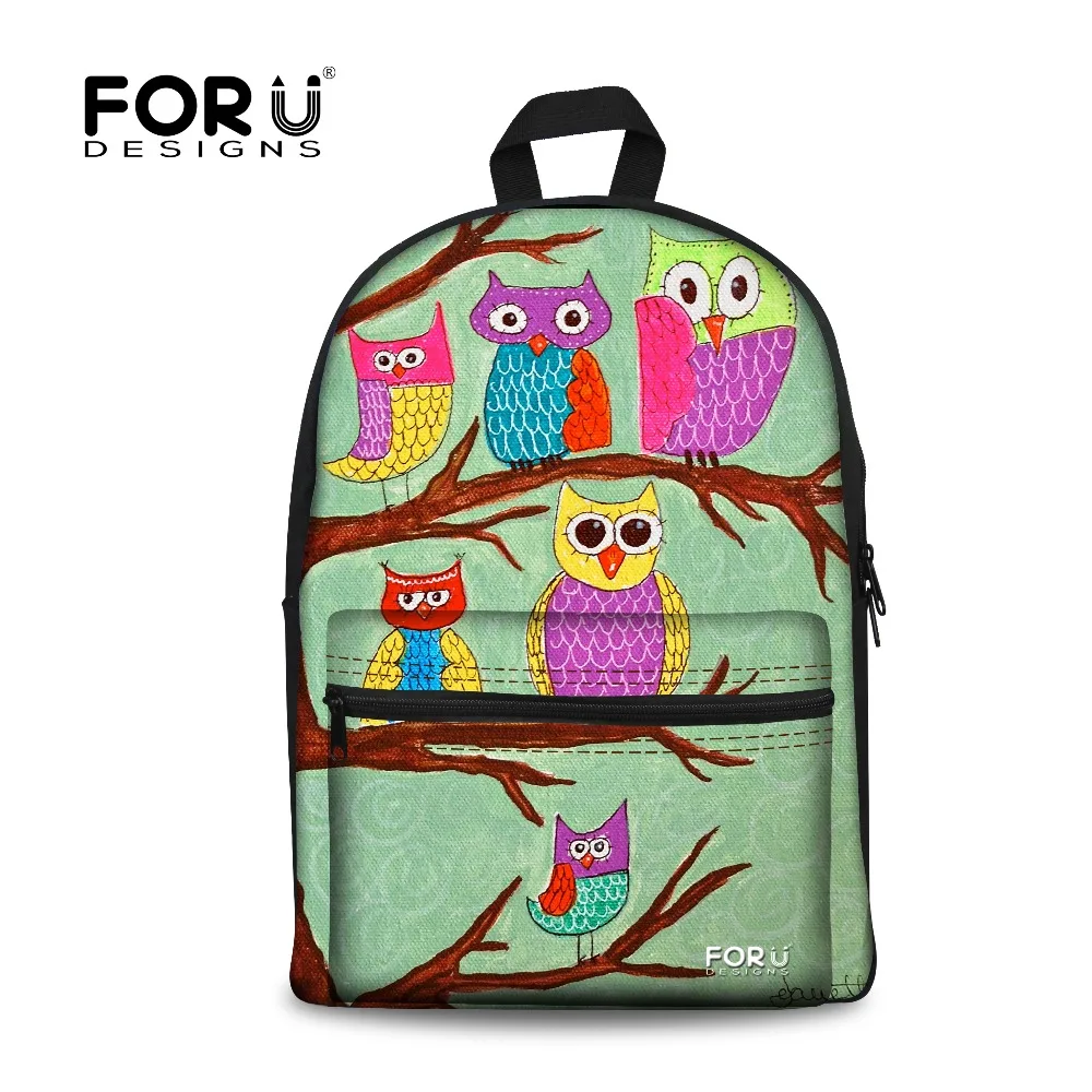 FORUDESIGNS Women Canvas Backpack Girls School Backpack for Teenagers