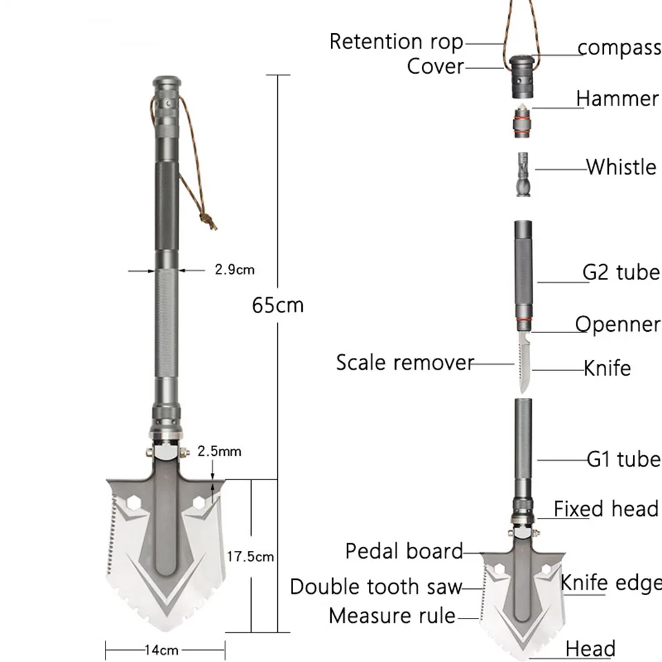 ALMIGHTY EAGLE профессиональная тактическая многофункциональная лопата для выживания на открытом воздухе, складной инструмент, Походное снаряжение для кемпинга, армейские инструменты