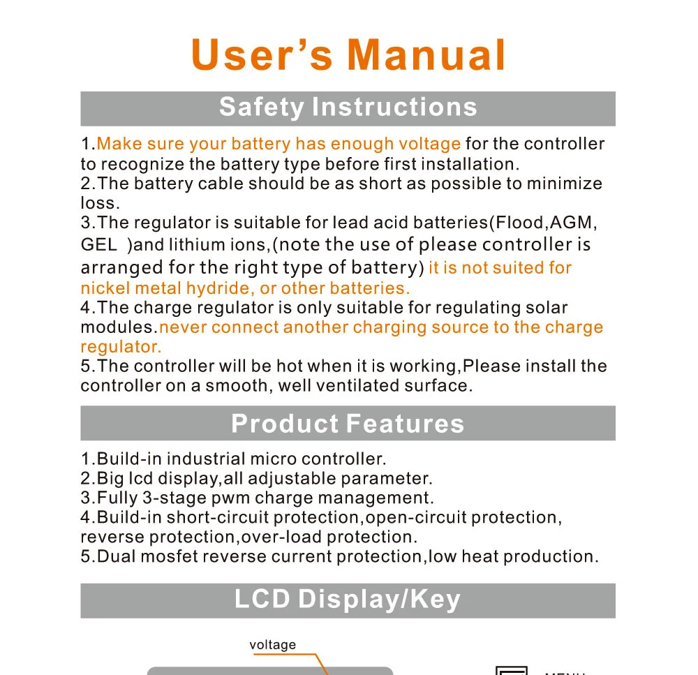 Lcd 30A 20A 10A PWM напряжение Солнечный контроллер батарея PV Панель зарядное устройство лампа регулятора 100 Вт 200 Вт 300 Вт 400 Вт 500 Вт