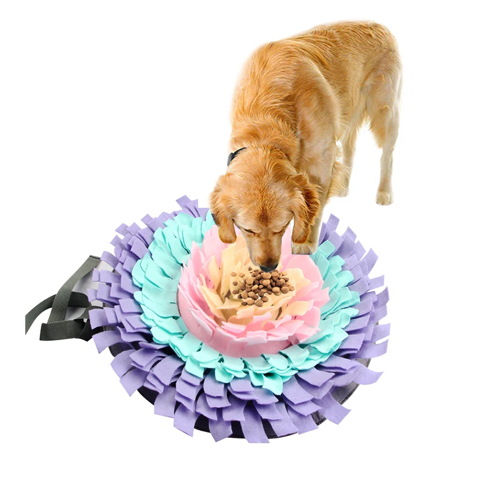 Круглый коврик для дрессировки собак моющийся коврик-пазл для дрессировки домашних животных многоцветный коврик для дрессировки носа
