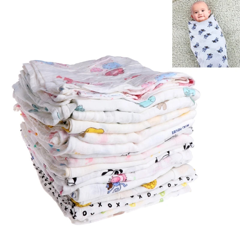 

Soft Muslin Newborn Baby Blanket Bedding Wrap Swaddle Bath Towel Blanket 110x120cm