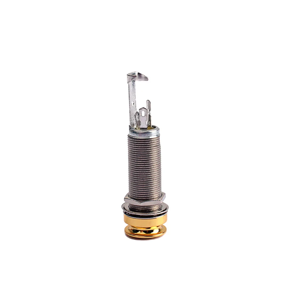 Cylinder Style Bass Guitar End Pin Endpin Output Jack 1/4'' Stereo Jack Socket Plug For Acoustic Electric Guitar Bass Mandolin