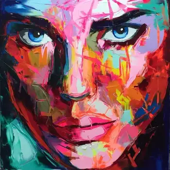 Best Canvas Painting Palette Knife Face Oil Painting Custom Portraits Painting Francoise Nielly Style Canvas Painting