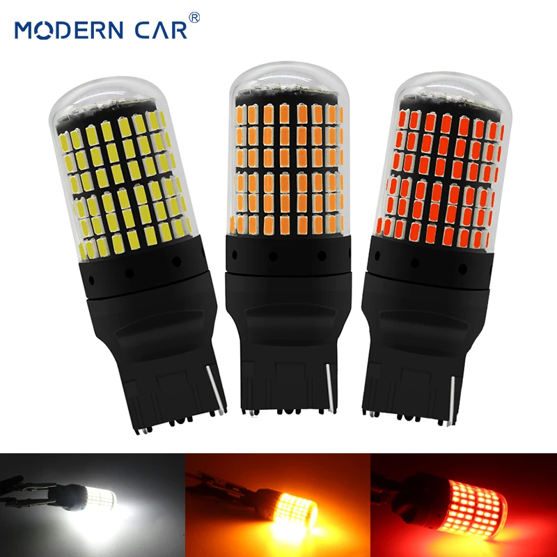 MODERN CAR T20 7440 W21W LED Bulbs 3014 144smd led CanBus 1156 BA15S P21W BAU15S PY21W
