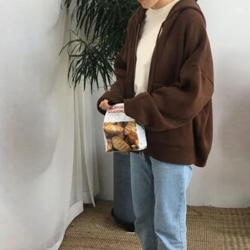 2019 New Cashmere Sweater Autumn Winter Korean Cardigan Girl Hooded Zippers Loose Oversize Cardigan Thick Clothes Women Jacket 2019 New Cashmere Sweater Autumn Winter Korean Cardigan Girl Hooded Zippers Loose Oversize Cardigan Thick Clothes Women Jacket