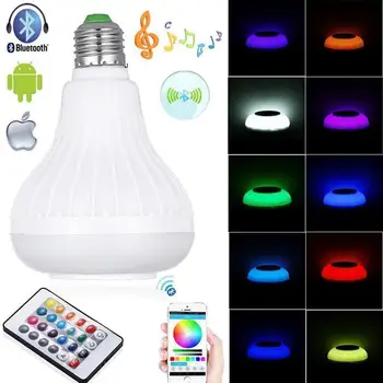 

LanLan LED RGB Bulb, E27 Bluetooth Control Music Audio Speaker Lamp with Remote Controller for Home, Stage, Party Decoration
