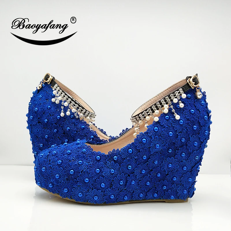 D'honneur Pompes Sangle Mariage 11 Demoiselle Chaussures Rose Cheville Haute Femme Femmes up Coins Blanc white Nouvelle De bleu rose Talons Cm Dentelle Mode Baoyafang Royal xRUwZAqO