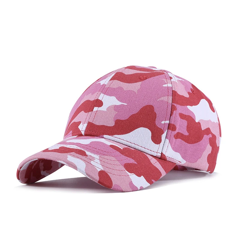 Women Baseball Cap Pink Hip Hop Hat Adjustable Camouflage Curved Bill Sports Outdoor Accessory (4)