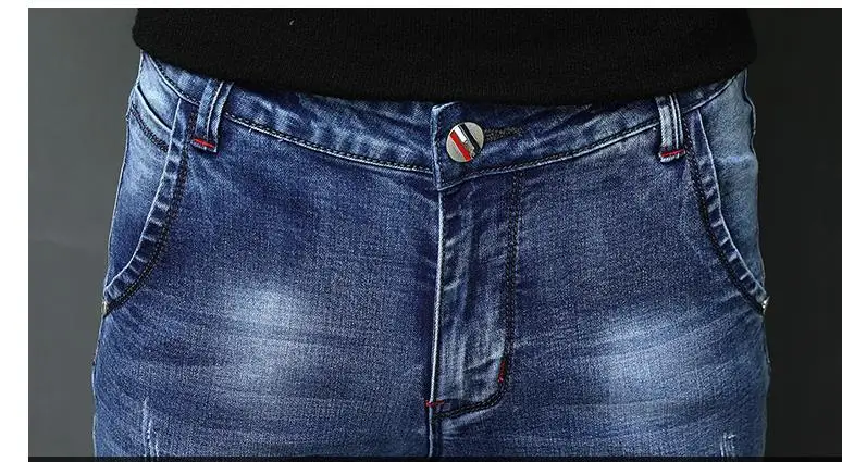 Новое поступление весенние джинсы мужские модные эластичные мужские джинсы Высокое качество удобные тонкие мужские хлопковые джинсы брюки, 27-36