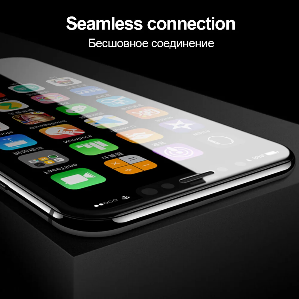  TOMKAS Screen Protector Für iPhone X Glas Gehärtetem Staub Proof 6D Voll Film Glas Für iPhone 7 8 6