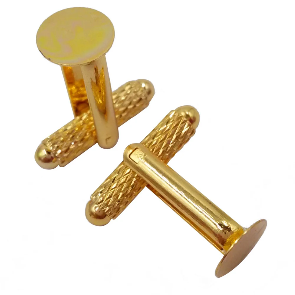 Оптовая продажа позолоченные запонки заготовки с 6 мм 8 10 12 Pad Set CL032|cufflink blanks|blank