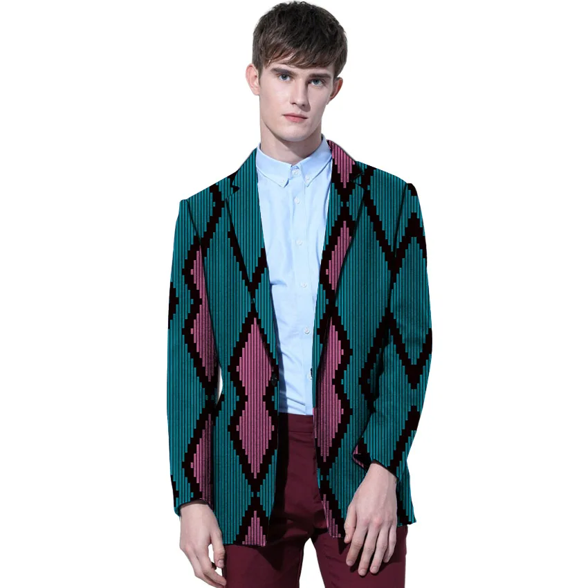 New Patterns African print men's blazers formal clothes slim fit male coat festival Ankara suit jacket customized for wedding