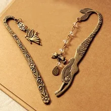 Ретро Закладка из сплава металлов Русалка, украшенный бусинами или ангелами бабочка модная Винтажная закладка