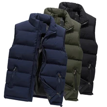 M-6XL для мужчин's зимние мужские жилеты теплый толстый мягкий жилет пальто мужской куртка без рукавов мужчин s Синий/Черный повседневное пуховы