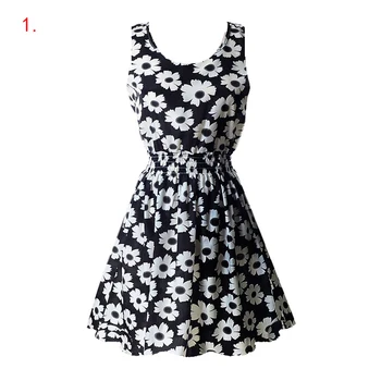 

Summer Floral Printed Loose A-Line Dress Women O-Neck Sleeveless Patchwork Dresses Casual Sundress Female Vestidos